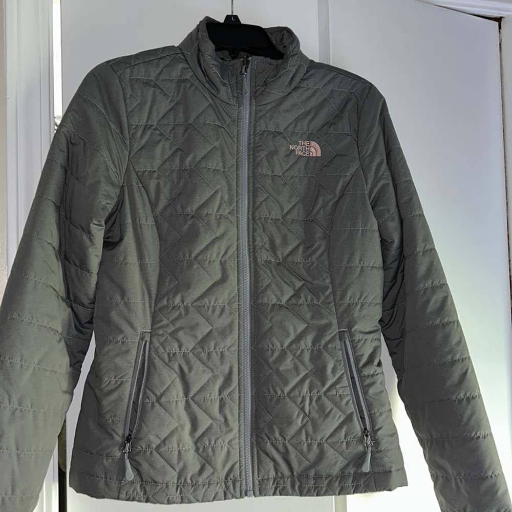 Gray North Face winter jacket